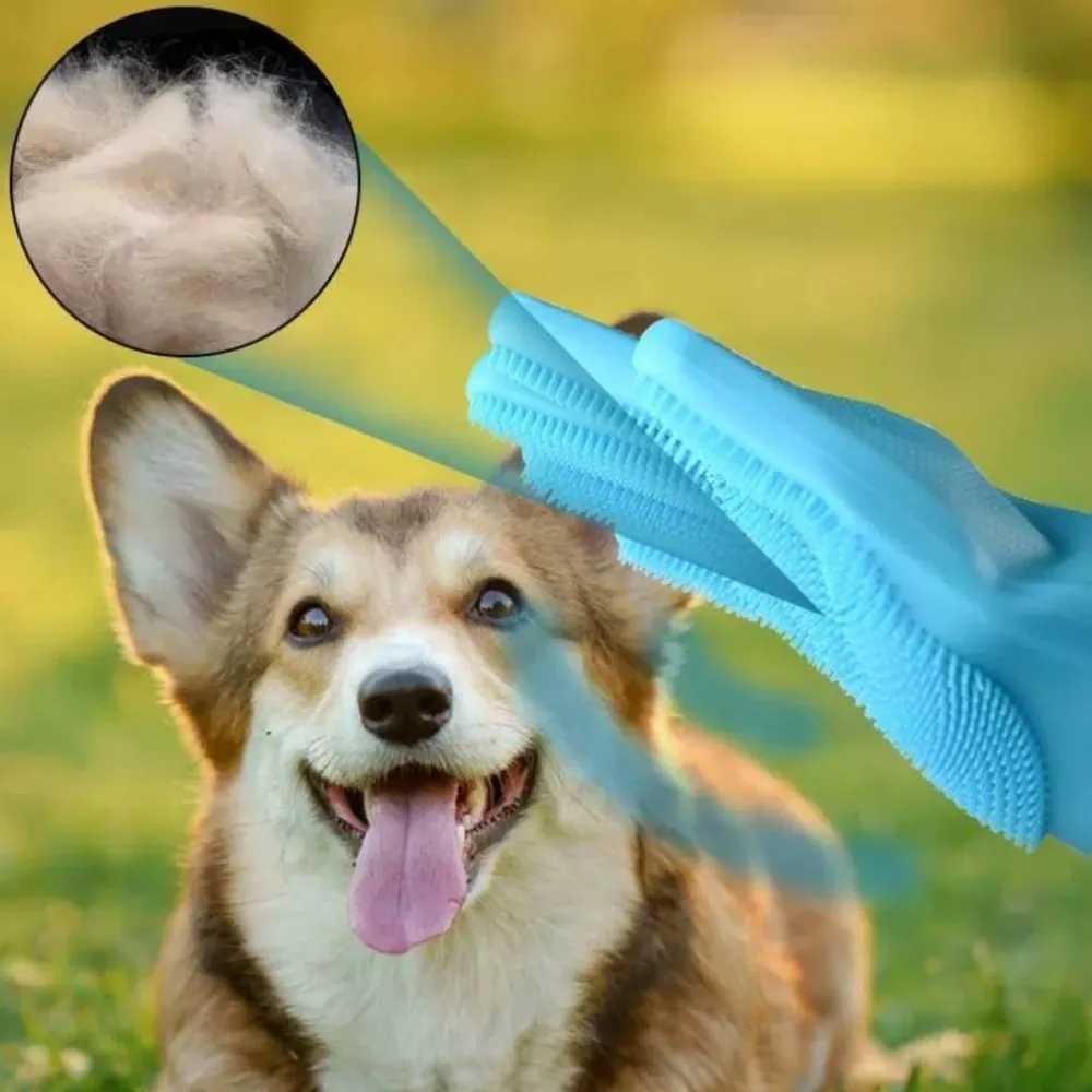 Hundesalon Reinigungshandschuhe Hund Katze Baden Shampoo Handschuh Haustier Erweiterte Anti Biss Weiche Silikon Handschuh Haar Entfernung Handschuh – Detail 3