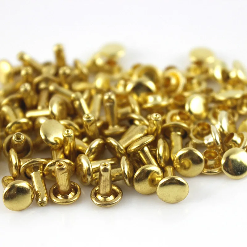 100 Sets of Double Cap Metal Rivets for Leather Craft and Accessories