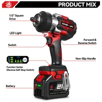 ONEVAN 2800N.M 2800W clé à chocs électrique sans brosse 1/2 pouces clé sans fil tournevis outil électrique pour Makita 18V batterie broche 5