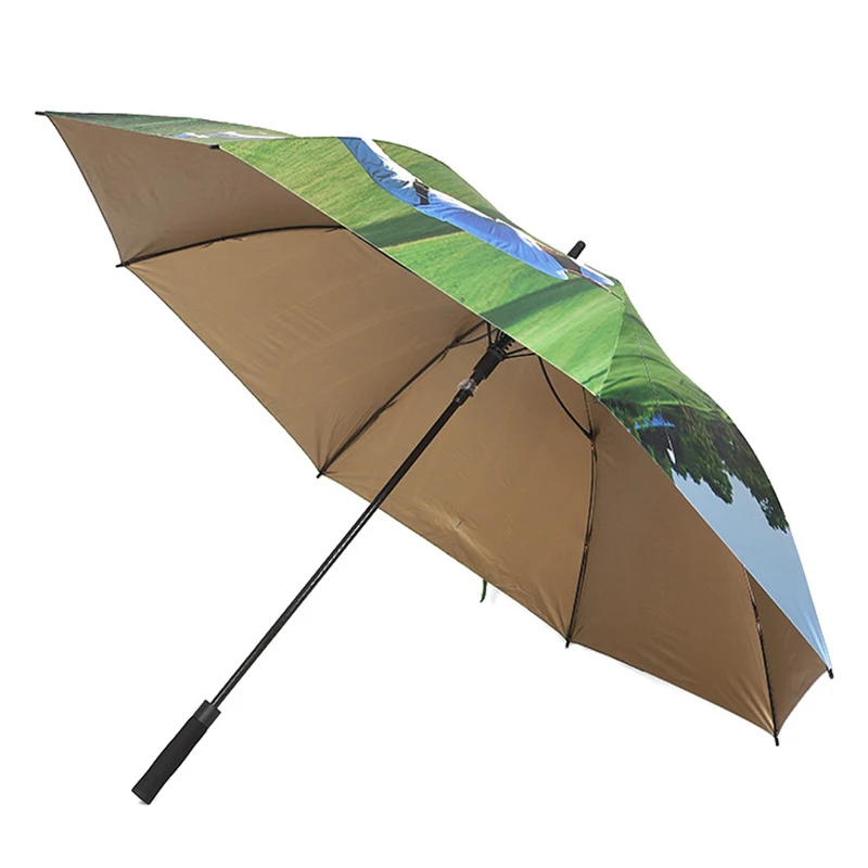 

Большой зонт для гольфа 135 см/155 см, титановый Зонт золотого и серебряного цвета с УФ-защитой, зонтик с длинной ручкой, уличные ветрозащитные прочные зонтики в подарок