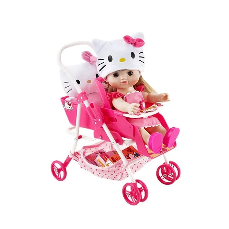 Hello Kitty new cute kawaii simulation doll folding stroller