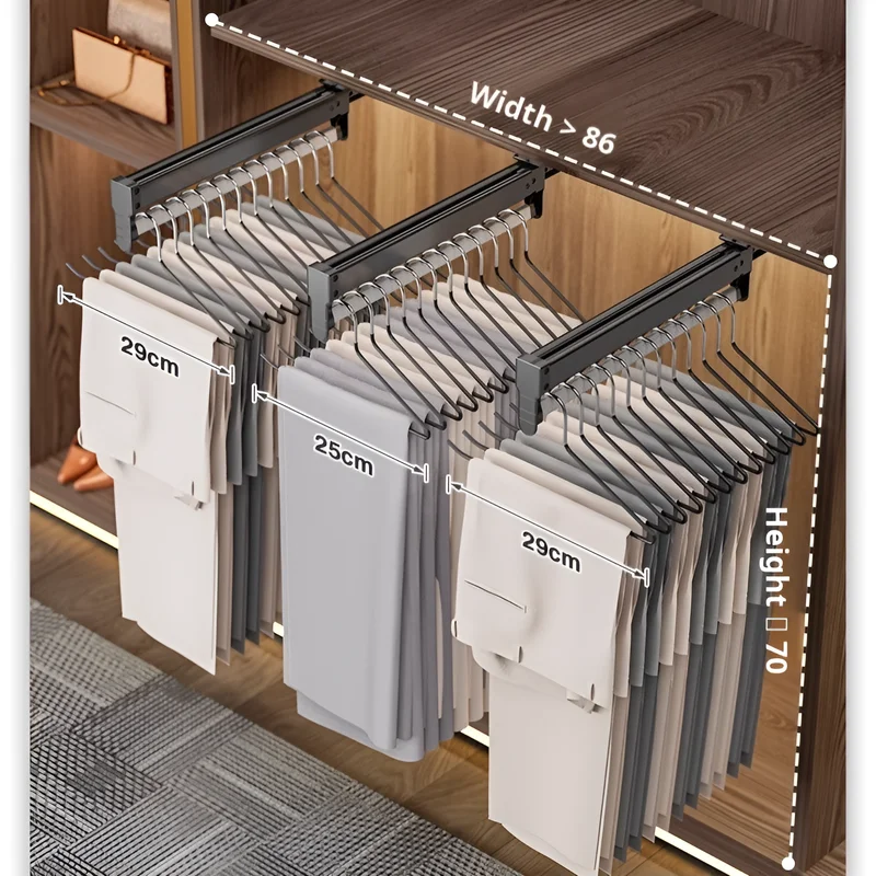 خزانة ملابس قابلة للسحب قابلة للسحب شماعات تلسكوبي...
