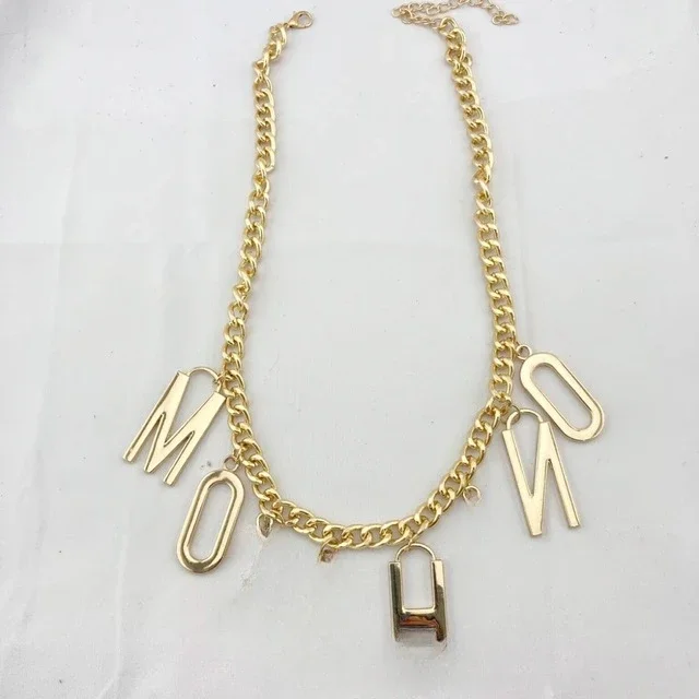 Punk Hip Hop Alphabet Necklace Leather Exaggerated Collar Pendant Necklace Transparent PU/PVC Color Letter Mosch Bracelet