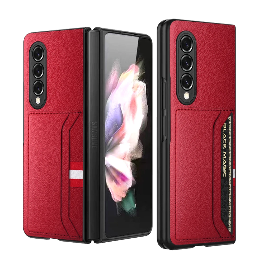 Sleek Matte Leather Fashion Case with Card Holder - Premium Phone Cover
