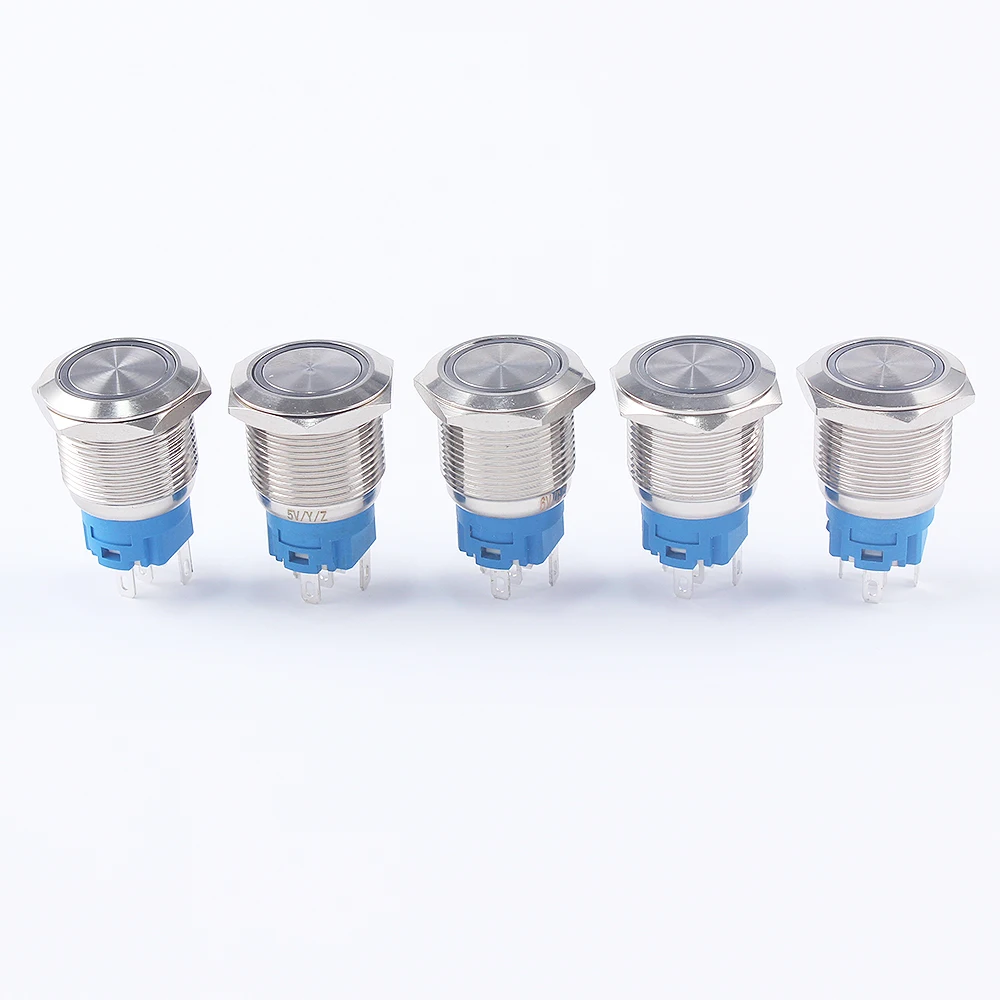 12mm 16mm metall push button switch power-taste Wasserdichte Flachen, kreisförmigen taste LED licht selbst-lock-reset-taste 1NO1NC – Detail 10