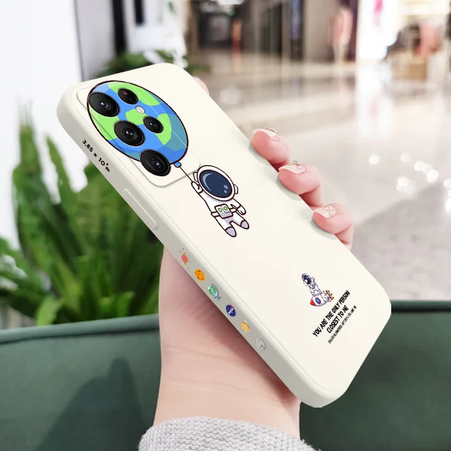 Travel Around Space Phone Case For Samsung Galaxy S22 S21 S20 Ultra Plus FE S10 S9 S10E Note 20 ultra 10 9 Plus Cover White 1