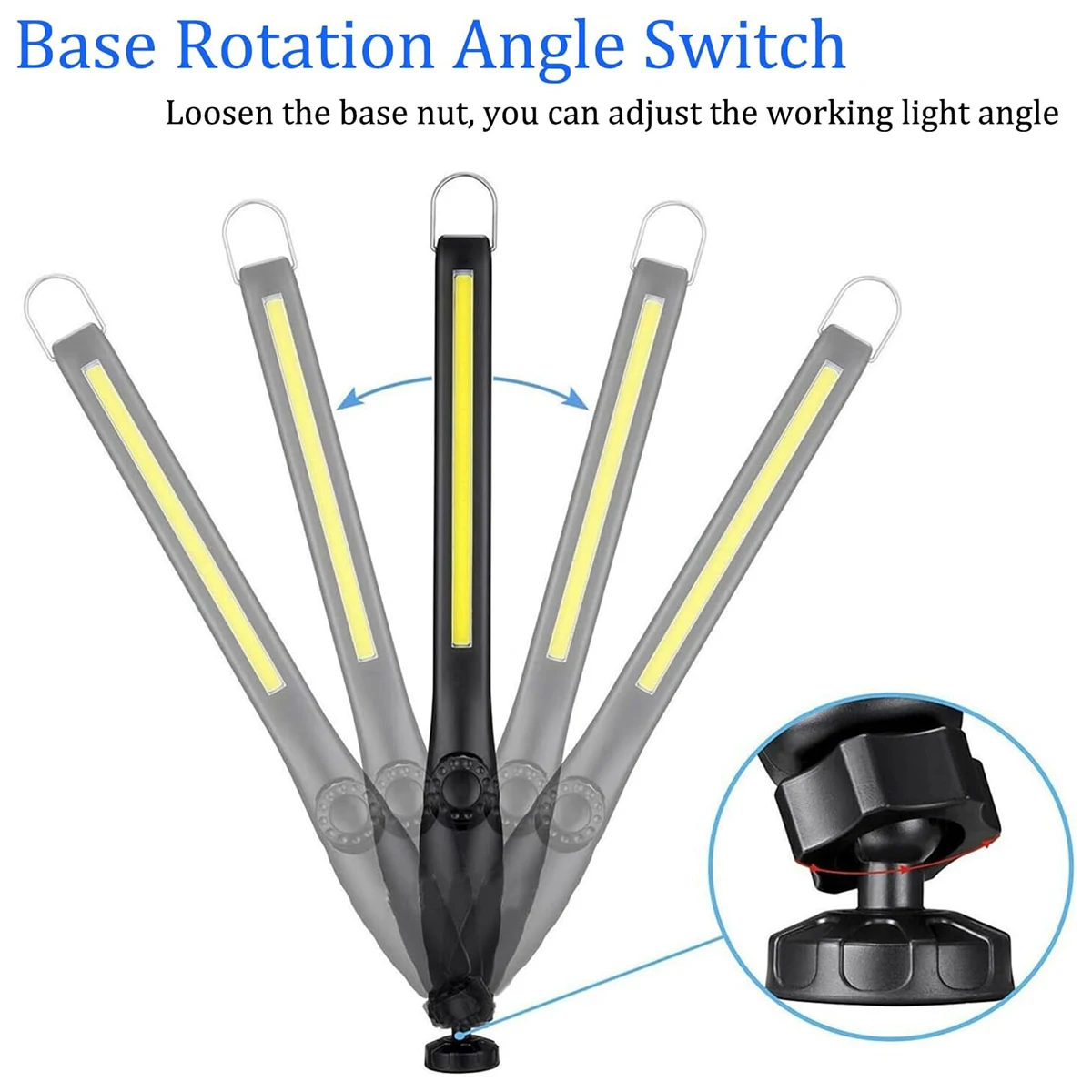 Led Waterproof Work Light Magnetic Bright Usb Portable Rechargeable Camping 360&deg;Rotating Angle Cob Working