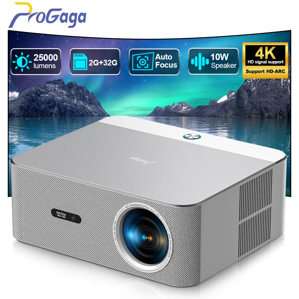 PROGAGA PG610W Full HD 1080P Android проектор 4K WiFi 32G PG610 Beamer Домашній кінотеатр Meeting Game Портативний відеопроектор проектор проектор домашний проектор 4к проектор для фильмов проєктор проектор D9w mini