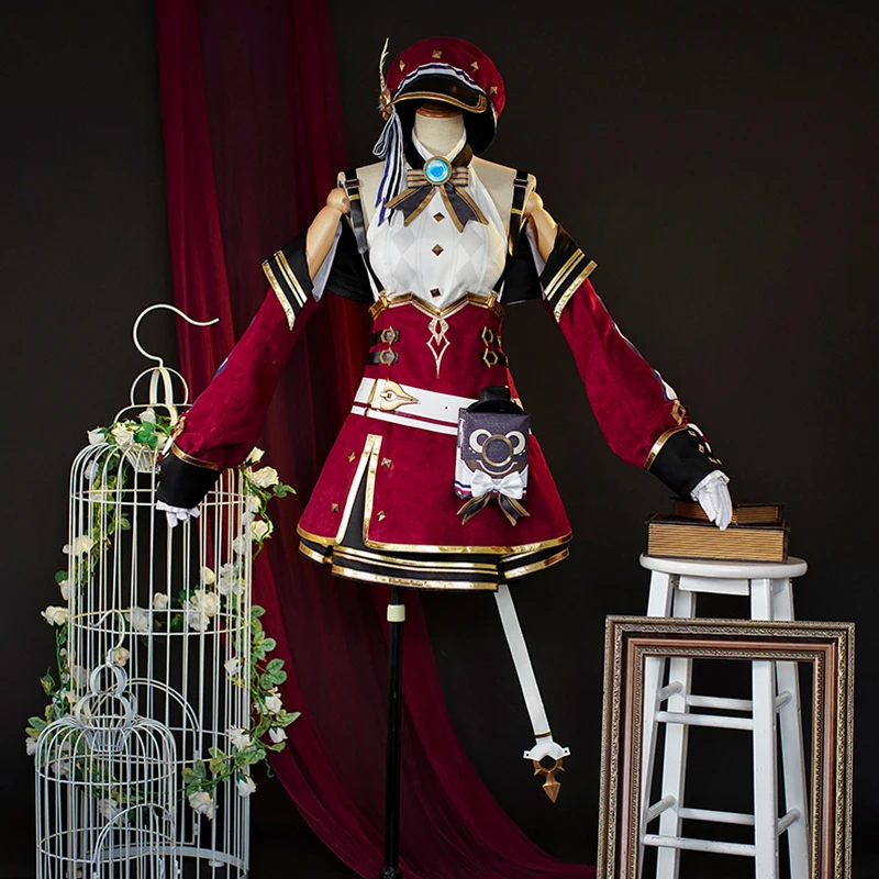 

Game Genshin Impact Charlotte Cosplay Costumes Women Girls Dress Outfit Halloween Party Unifrom