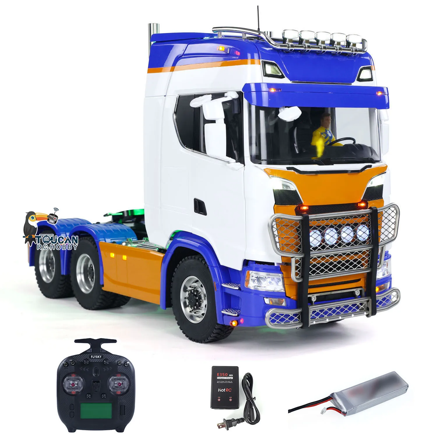 RTR 770S 1/14 RC Tractor Trcuk 6x6 Metal Chassis Remote Control 2-speed Gearbox Car Vehicle Light Sound Set RC Toys THZH2043 3