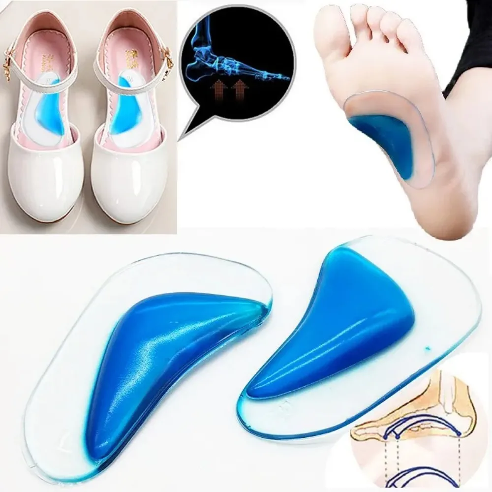 Kids Orthotic Insole Arch Support Silicone Children Insole Flat Foot Flatfoot Corrector Shoe Cushion Insert Gel Orthopedic Pads forefoot insoles forefoot insole