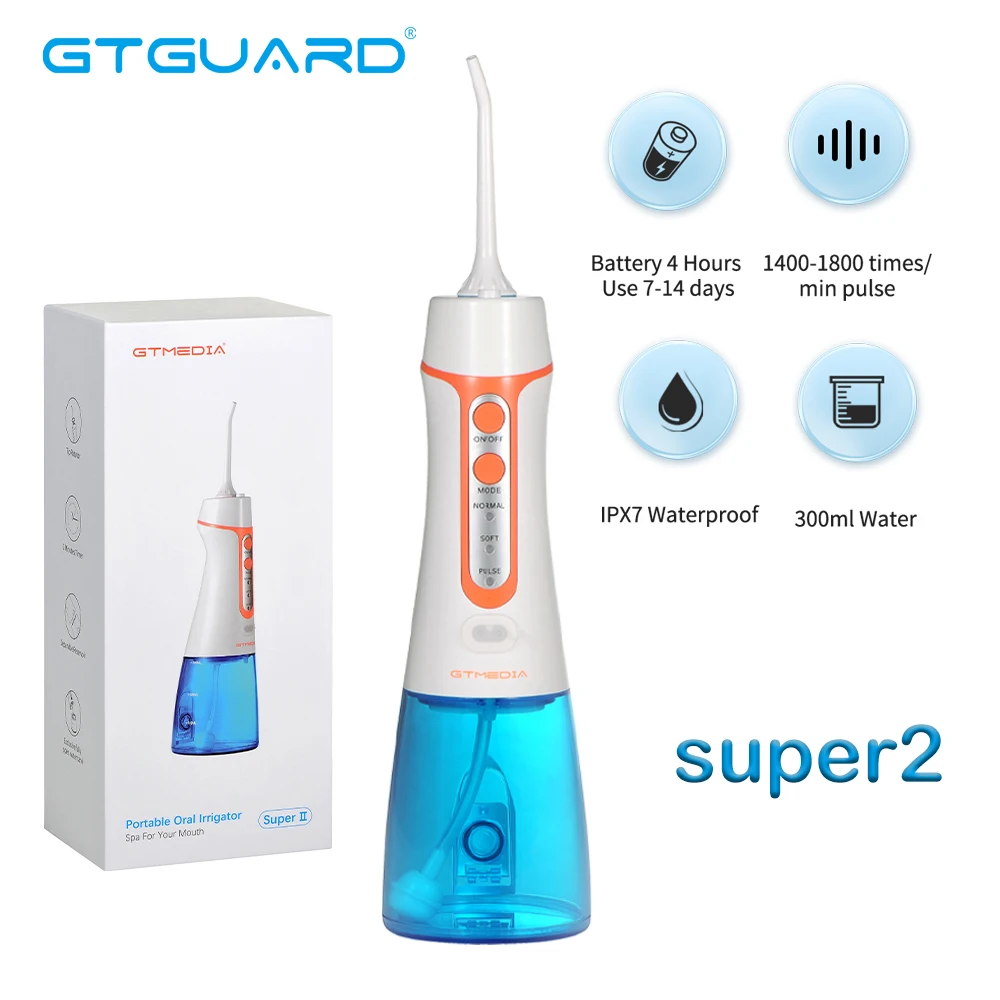 GTMEDIA SuperII oral floss water jet mouth irrigator, portable ...