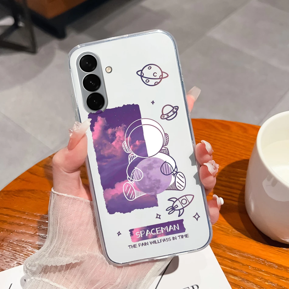 Gradient Flower Clear Soft Phone Case - Universal Back Cover Housing