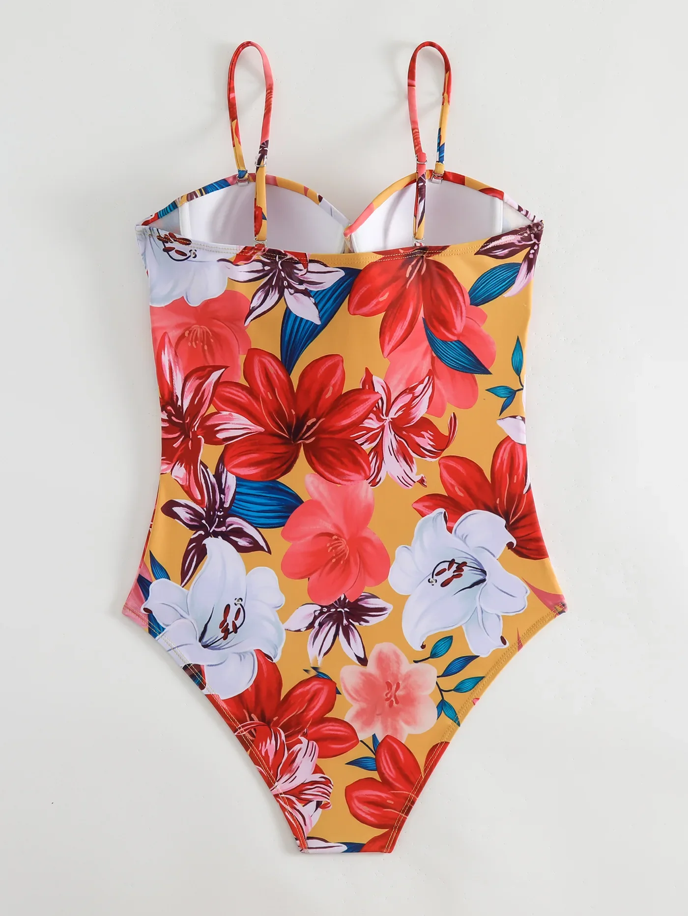 Vintage Flroal Print Swimsuit Women Padded Pleate Tummy Control One Piece Swimwear Cut Out Beach Bathing Swimming Suits one piece swimsuit women swimsuit