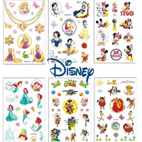 4Pcs/set Tattoo stickers Disney Stitch Princess Sofia Unicorn Frozen Action Figure Cars Cartoon Sticker Kids Girls Birthday Gift 1