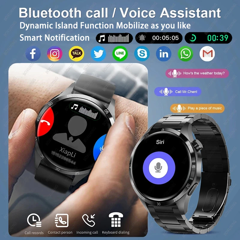 For HUAWEI Smart Watch Men GPS NFC HD AMOLED Screen Heart Rate Bluetooth Call Waterproof Sports Smartwatch 2025 New GT5(4 PRO+) 2