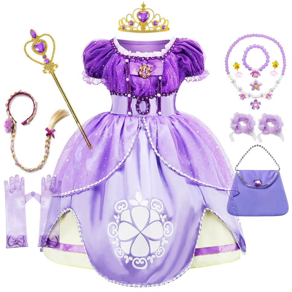 10 Years Girls Sofia Dress Children Halloween Birthday Party