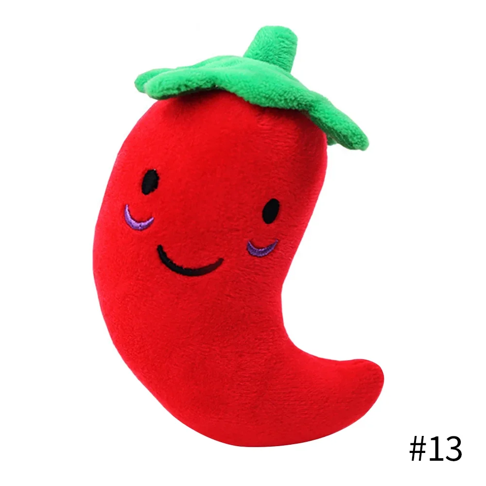 Pet-Friendly Cartoon Fruit Animals Plush Chew Toy with Squeaker