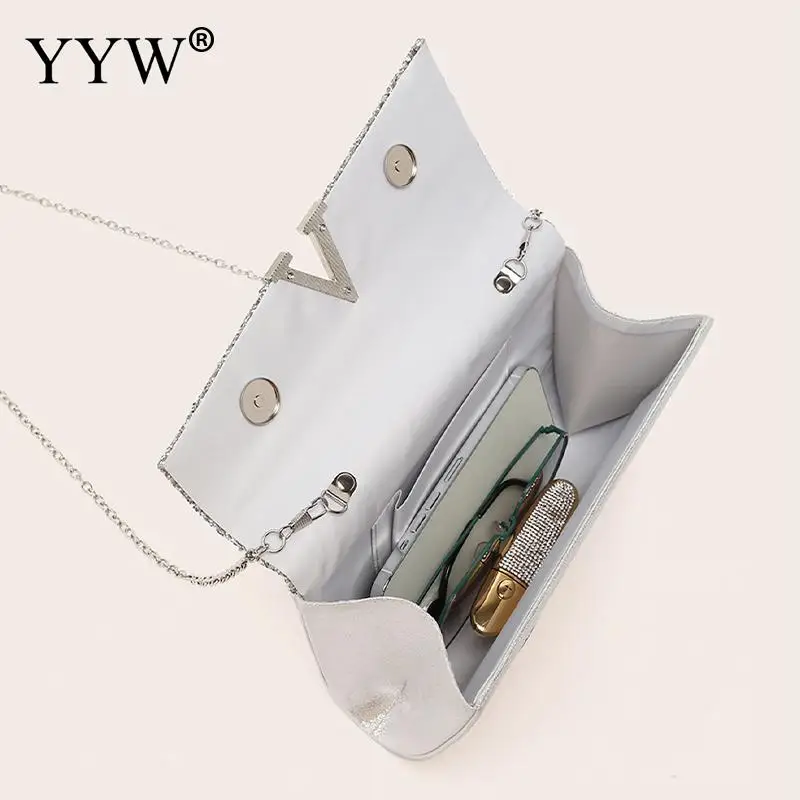 Sequins Women's Envelope Evening Purse Bridal V Clutch Party Prom Wedding Envelope Handbag Lady Shoulder Messenger Bags Wallet