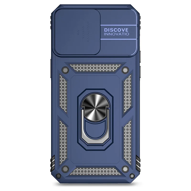 Shockproof Armor Case with Slide Lens Protector and Enhanced Back Cover