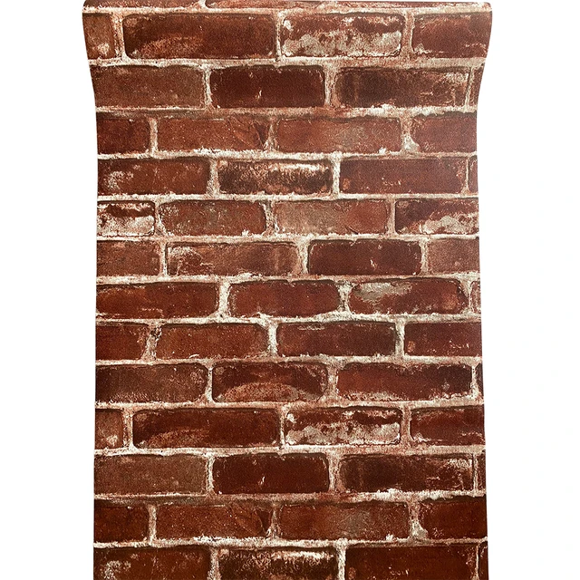 Papel tapiz Vintage de ladrillo para pared, rollo de papel tapiz de piedra  3d rústica para Bar, restaurante, cafetería, dormitorio y sala de estar -  AliExpress