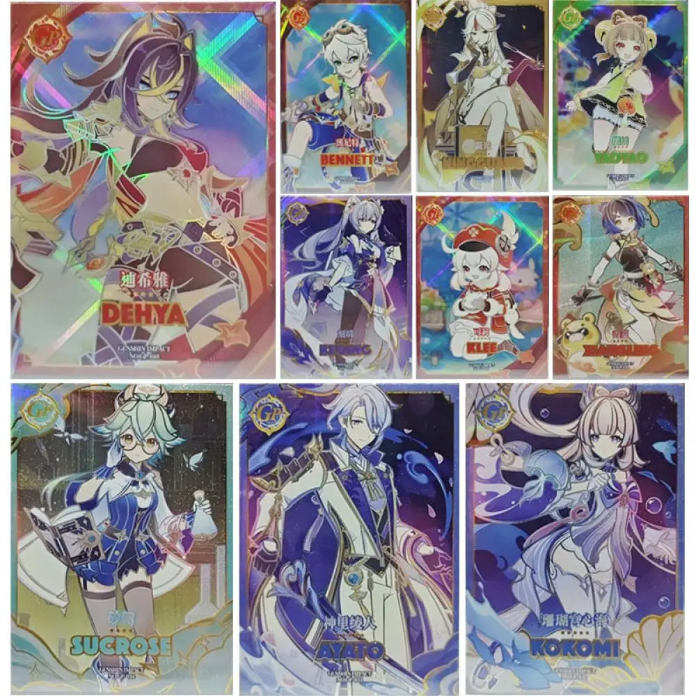 

Anime Genshin Impact GP series Sangonomiya Kokomi Kujo Sara Kamisato Ayato collection card Two-dimensional animation peripheral