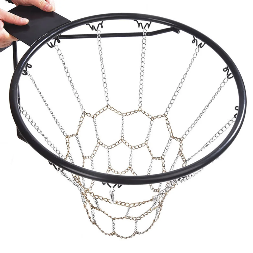 Practical Basketball Net Pocket Portable Iron Chain Basketball Net Storage Container for Home Outdoor