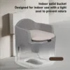 Bedside Commode Chair Sturdy Frame Bedside Shower Chair Gray Soft EPP Easy Cleaning Water Resistant Slip Resistant for Seniors 5