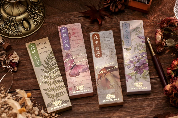 30 Pieces Boxed bookmarks Mori Mori Story Series Light retro