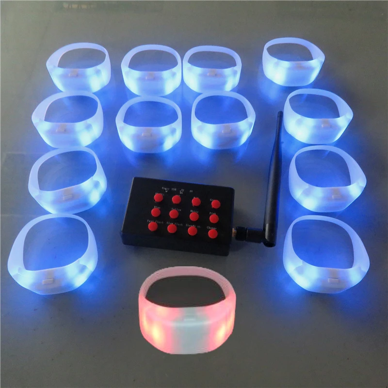 Pulsera de silicona iluminada con luz Led, brazalete con Control de 12 teclas, para fiesta, evento, boda, Xmax, 800 Uds./lote|bracelets for|bracelet braceletbracelet - AliExpress