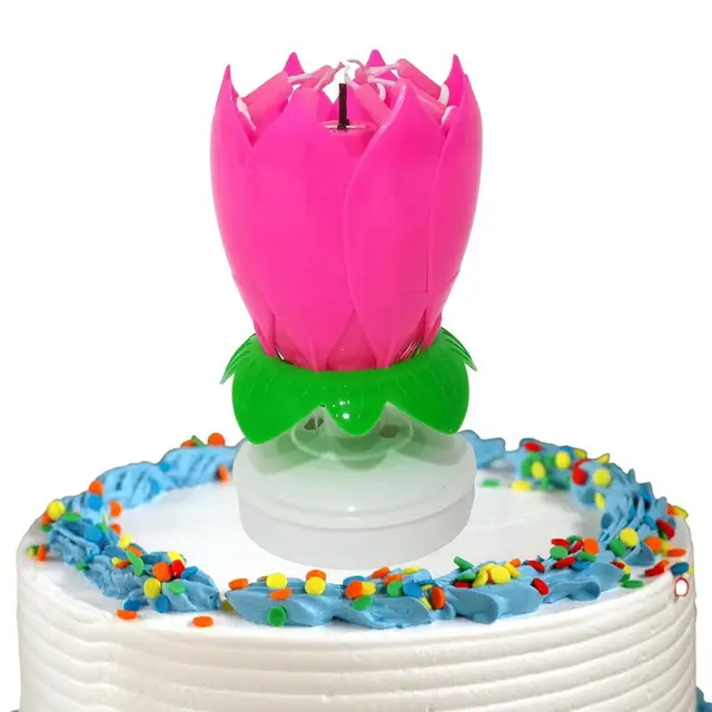 Vela giratoria electrónica para pastel velas de loto regalo de