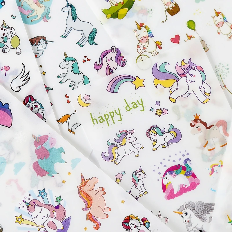 Korean Stationery Kawaii Unicorn Stickers DIY Scrapbook Label Stickers Cute Stationery Stickers Student Gifts School Supplies