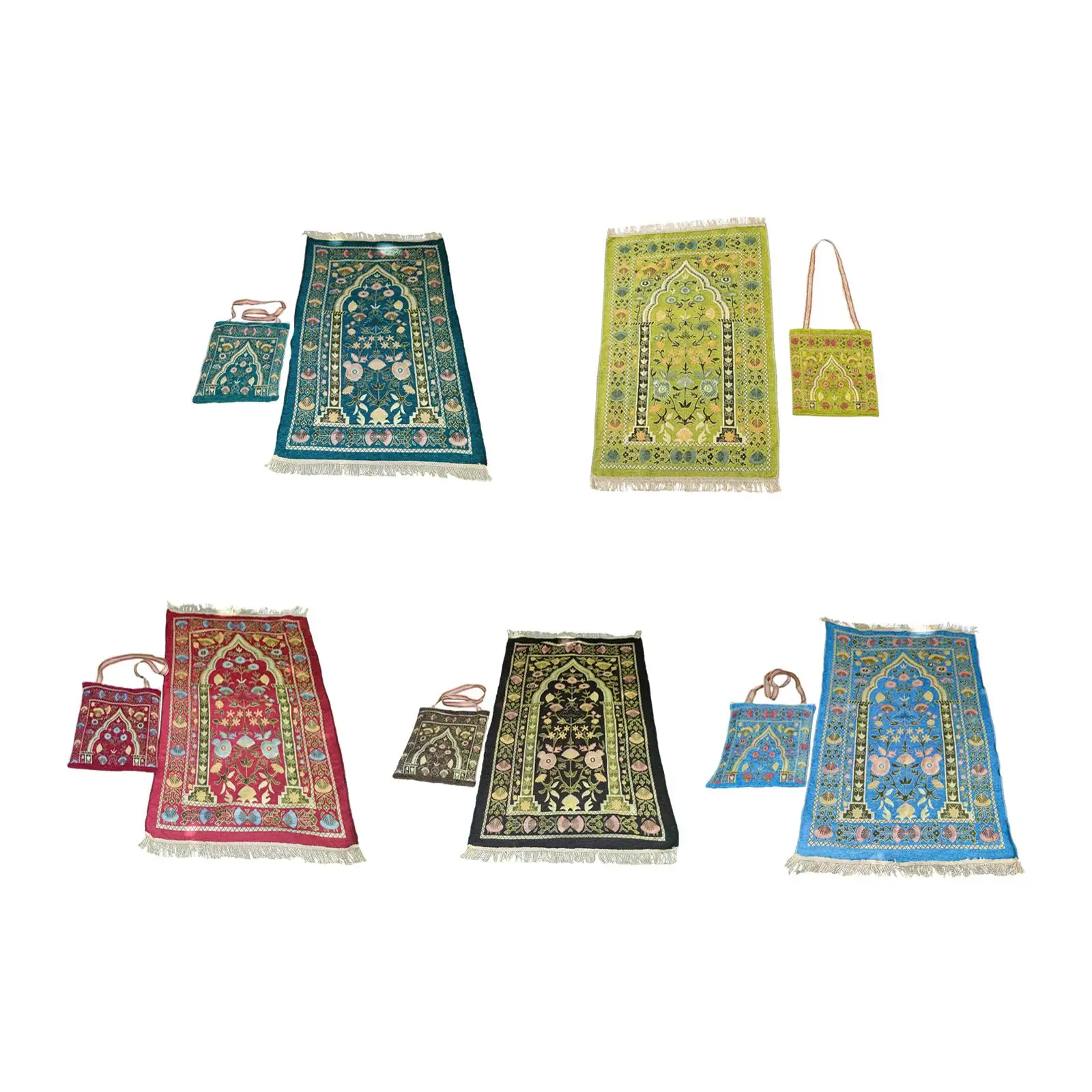 Prayer Rug with Carrying Bag Travel Rug Traditional 70cmx110cm Elegant Portable Area Rugs for Bedroom Travel Home Bar Gifts