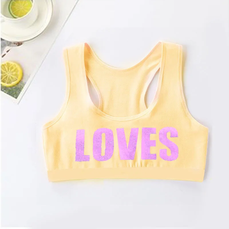 Girls Brassiere Underwear Cotton Kids Bra Rainbow Design Adolescente Girls Training Bras Breathable Teenage Girl Tops Crop 7-16Y