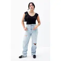PacSun Women's Light Indigo Ripped '90s Boyfriend Jeans 2
