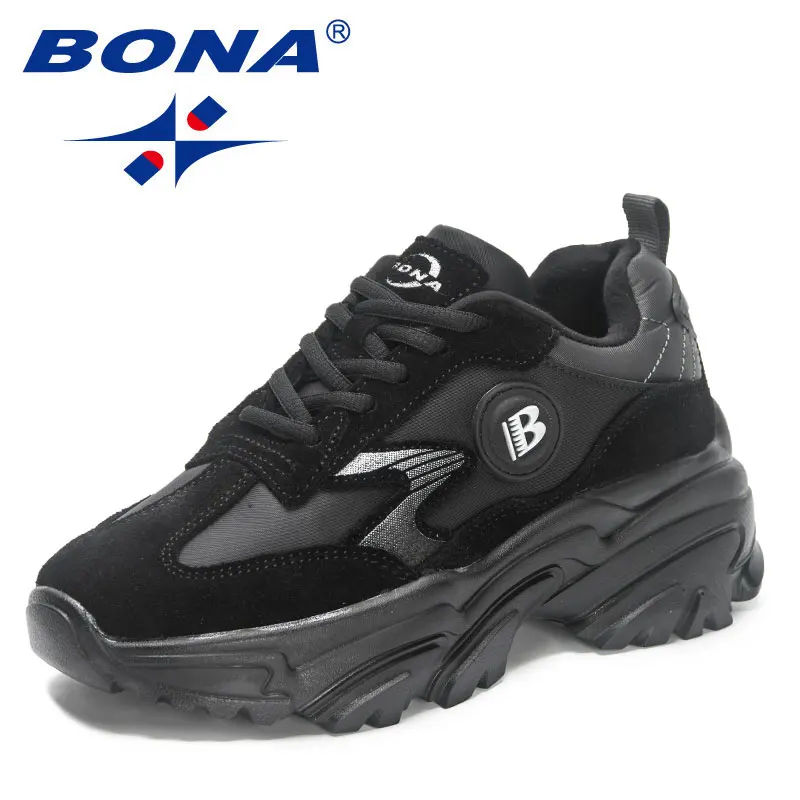 

BONA 2023 New Designers Fashion Vulcanized Sneakers Women Platform Flats Shoes Casual Breathable Comfort Wedges Footwear Ladies