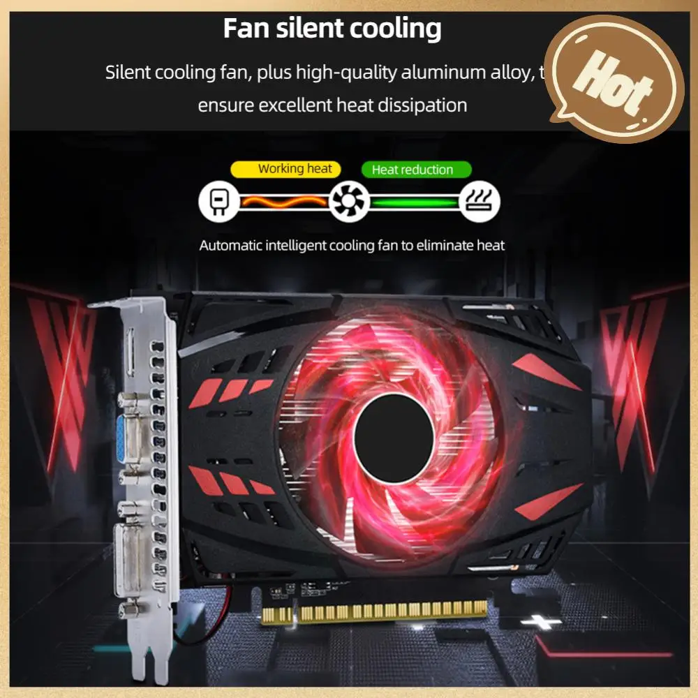 

GT730 Low Profile Graphics Card HD+VGA+DVI DDR3 4GB Computer Graphics Cards PCI-E2.016X Gaming Graphics Card with Cooling Fan