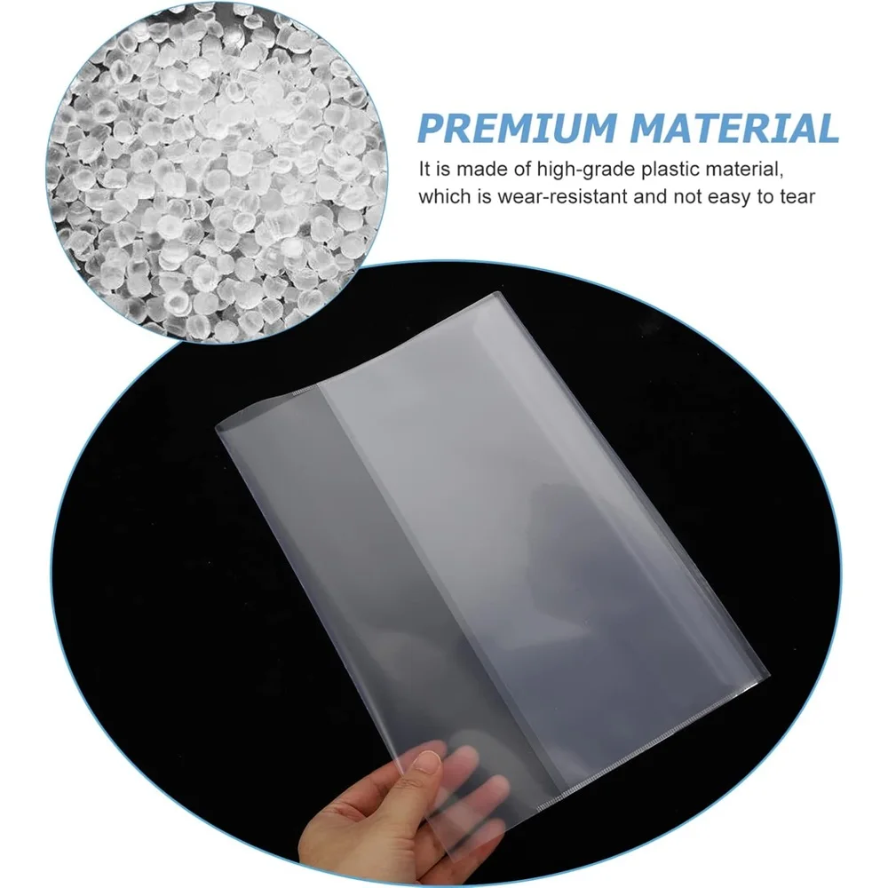 10-Pack Book Covers Clear Ultra-Thin -Anti-Scratch, Fits A4/Letter Sizes, for Textbooks/Notebooks - School Supplies/Home/Office - 3