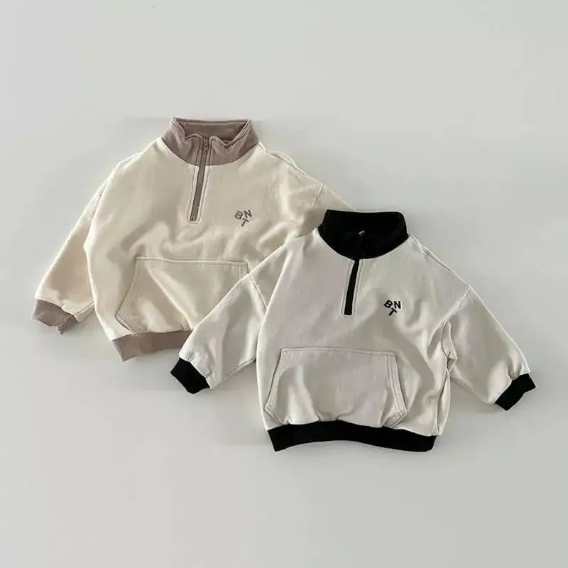 Autumn Baby Long Sleeve Letter Sweatshirt Cotton Boys Girls Pullover Children Casual Sweatshirt Infant Zipper Tops girl sweatshirt kids sweatshirt