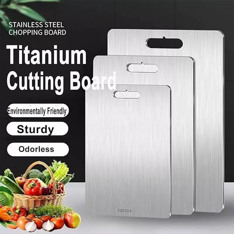 Cutting Board Double-Sided Titanium Cutting Board for Home Kitchen Cooking Outdoor Chopping Board Kneading Camping Cookware Cutting Mat