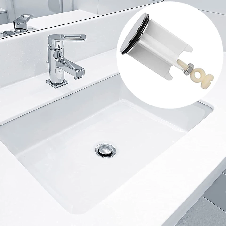 2 stuks pop-up gootsteenplug vervanging 40mm, verstelbare badkamerpluggen, universele wastafel pop-up plug plastic & messing, dicht goed af en voorkomt roest, ideaal voor badkamer, keukengootsteens