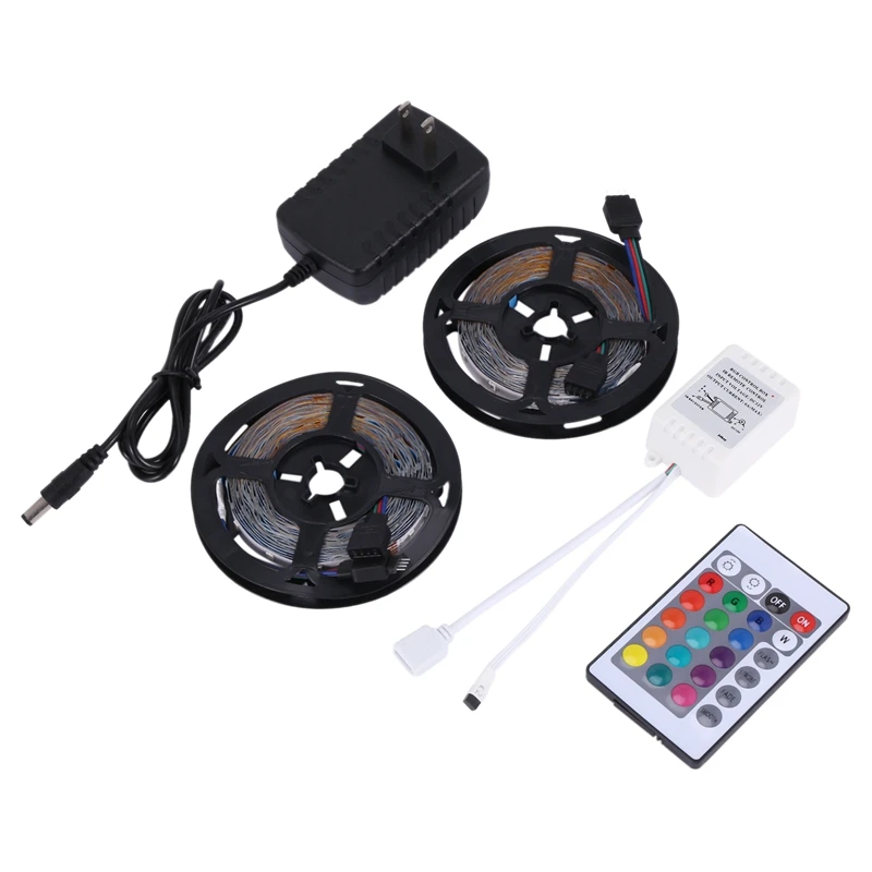Акция! 10 м 300 светодиодов 3528 Smd 2X 5 Rgb Светодиодная лента + 24 клавиши ИК пульт
