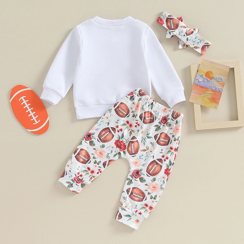 

PUHHAPIEY Baby Girl Winter Clothes Pumpkin Crewneck Sweatshirts Flower Pants Headband Toddler Fall Halloween Outfits