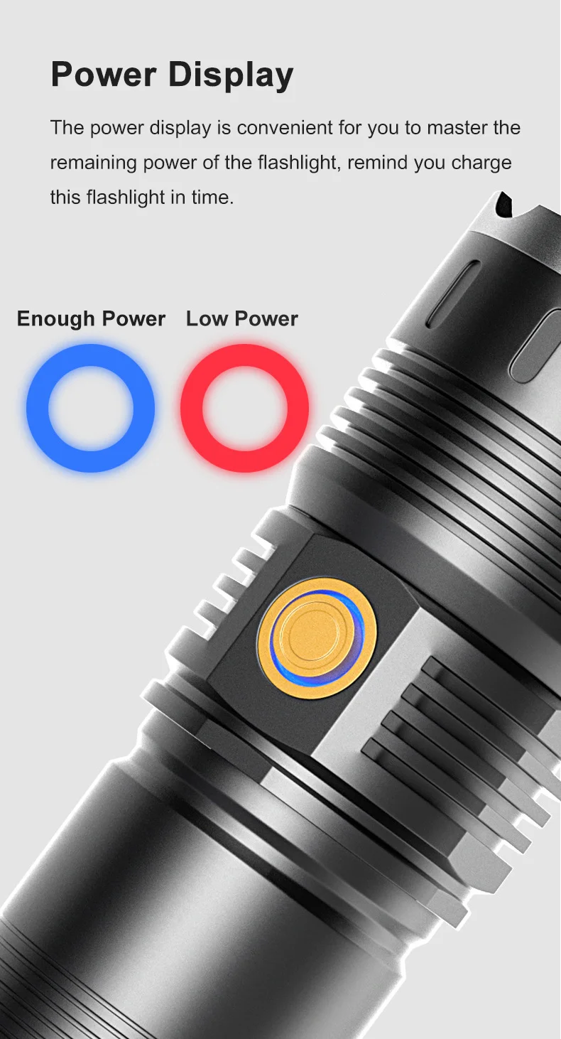 Description Picture 6 of itemNew Ultra Strong Light Flashlight Long Range 5000M High Lumen Patrol Focusing Long Range Zoom Multifunction 30W LED Flashlights