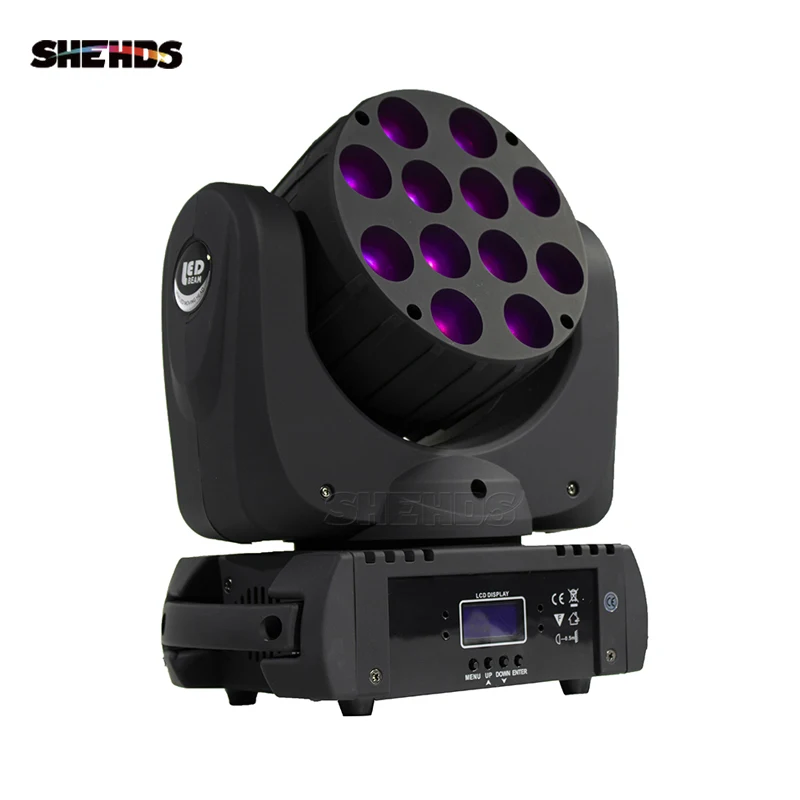 SHEHDS 12X12W LED Moving Head Nightclub Light RGBW DMX Party Lights For Disco Parites DJ Wedding Stage Light Effect Professional