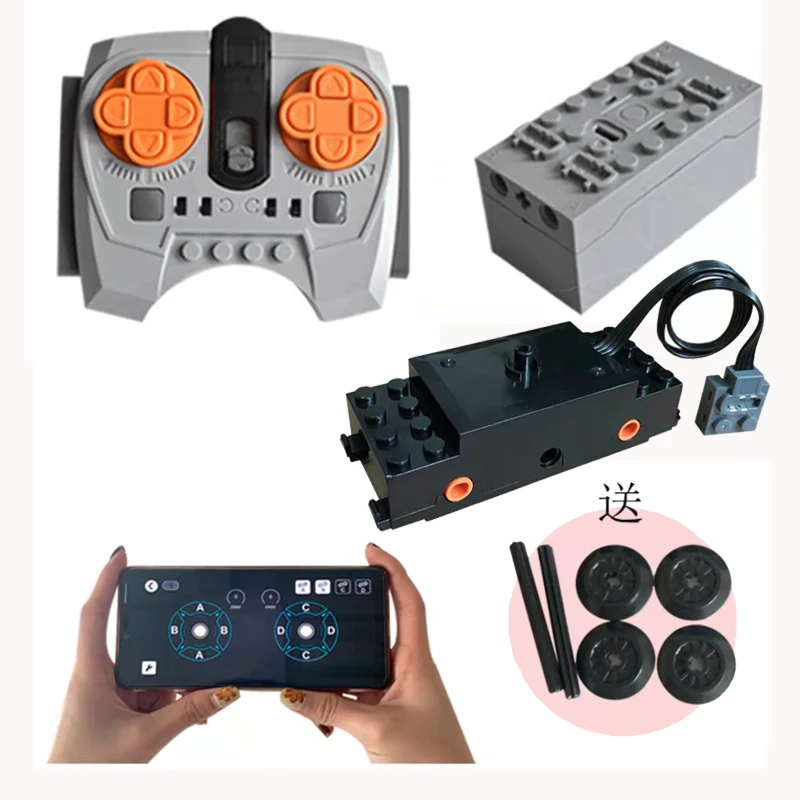 Un Set Completo Di Blocchi Di Costruzione Del Treno Motor Track Moc Remote Control Power Pack Batteria Per Una Facile Installazione