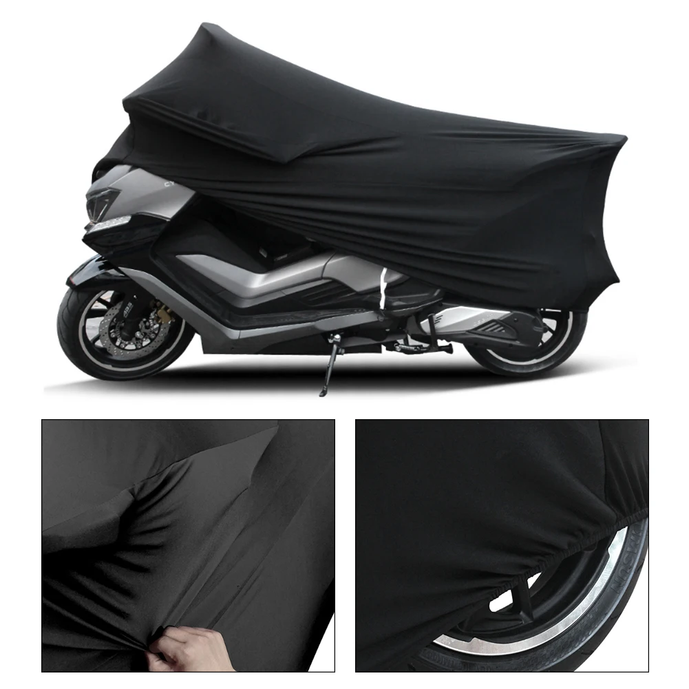 Bike Motor Scooter Dustproof Cover Universal Cloth Motorcycle UV Protector Cover Indoor Outdoor Elastic Fabric M-4XL 2 Colors