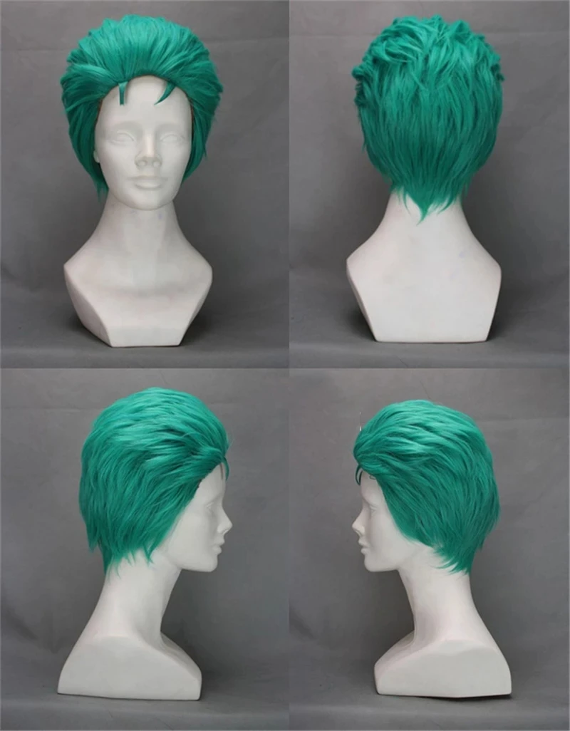 Anime One Piece Slicked-back Green Short Layer Roronoa Zoro Comic Cosplay  Wigs High Temperature Fiber Hair Wig - Cosplay Costumes - AliExpress