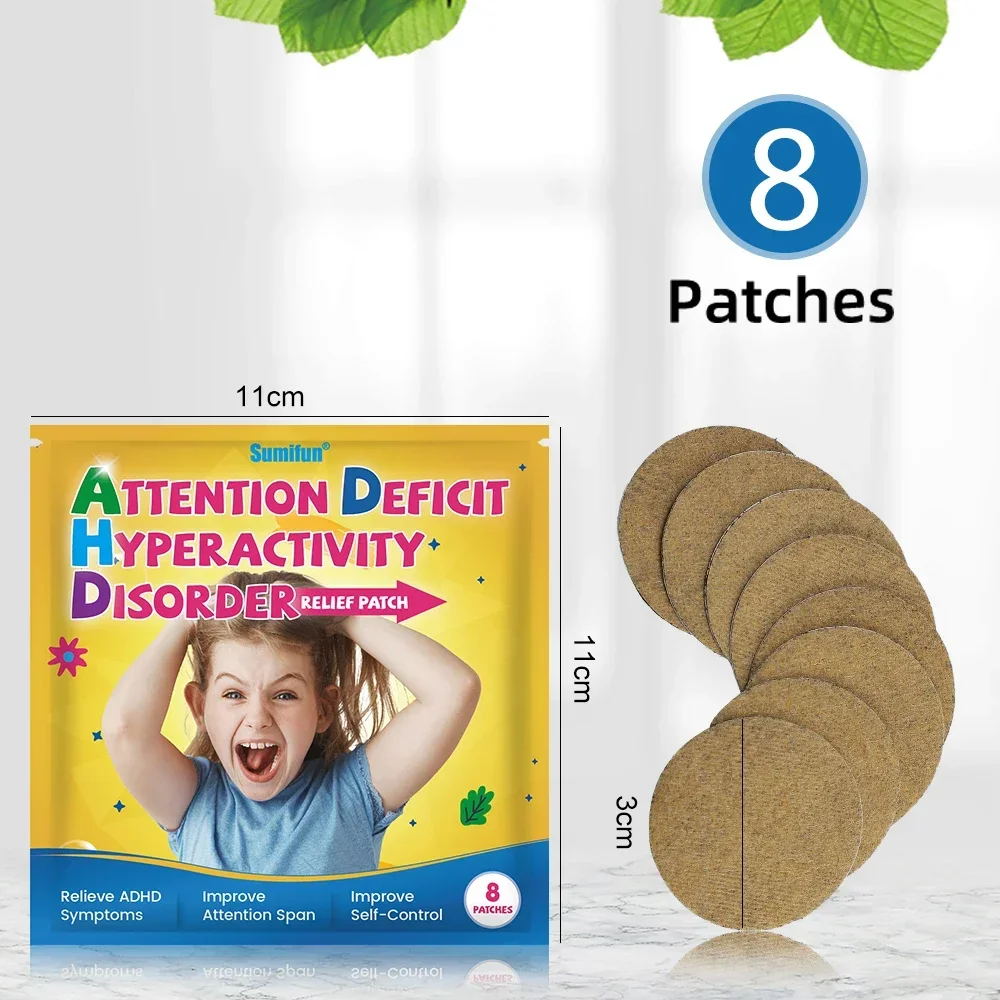 8Pcs Attention Deficit Hyperactivity Disorder Patch Child ADHD Sticker Focus Attention Decompression Care Plaster adhd patch