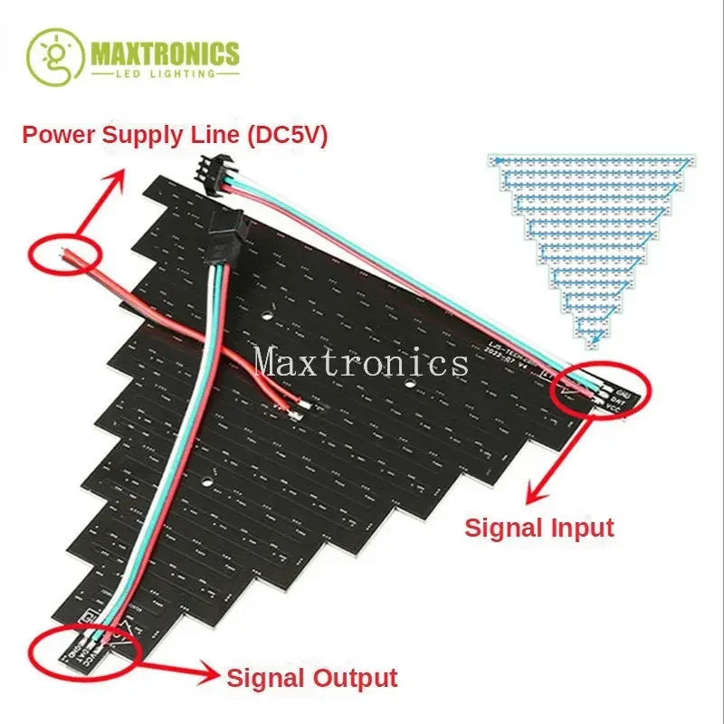 DIY Stitching WS2812B RGB LED Triangle Pixel Screen Panel Digital Modules Full Color Individually Addressable Programmable DC5V